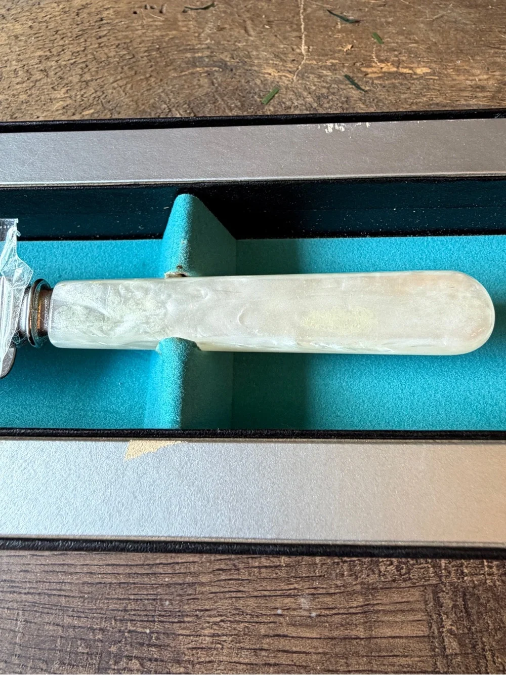 Vintage Regent Sheffield England Stainless Steel Knife Faux Pearl Handle W/Box
